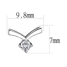 Load image into Gallery viewer, TK3657 - High polished (no plating) Stainless Steel Earrings with AAA Grade CZ  in Clear