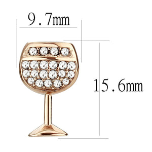 TK3659 - IP Rose Gold(Ion Plating) Stainless Steel Earrings with Top Grade Crystal  in Clear