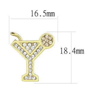 TK3660 - IP Gold(Ion Plating) Stainless Steel Earrings with Top Grade Crystal  in Silk