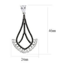Load image into Gallery viewer, TK3664 - High polished (no plating) Stainless Steel Earrings with AAA Grade CZ  in Clear