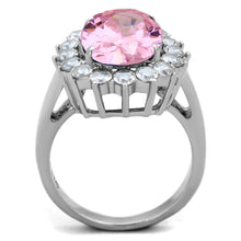 Load image into Gallery viewer, TK3676 - High polished (no plating) Stainless Steel Ring with Synthetic Synthetic Glass in Rose