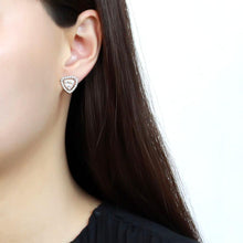 Load image into Gallery viewer, TK3680 - High polished (no plating) Stainless Steel Earrings with AAA Grade CZ  in Clear