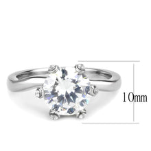 Load image into Gallery viewer, TK3700 - High polished (no plating) Stainless Steel Ring with AAA Grade CZ  in Clear