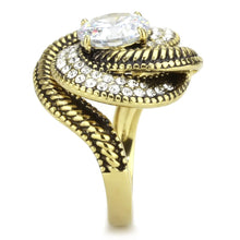Load image into Gallery viewer, TK3714 - IP Gold(Ion Plating) Stainless Steel Ring with AAA Grade CZ  in Clear