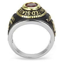 Load image into Gallery viewer, TK3723 - Two-Tone IP Gold (Ion Plating) Stainless Steel Ring with Synthetic Synthetic Glass in Red Series