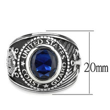 Load image into Gallery viewer, TK414703J - IP Black(Ion Plating) Stainless Steel Ring with Synthetic Synthetic Glass in Siam