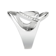 Load image into Gallery viewer, TK3731 High polished Stainless Steel Ring with Top Grade Crystal in Clear