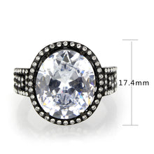 Load image into Gallery viewer, TK3735 IP Black Stainless Steel Ring with AAA Grade CZ in Clear