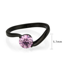 Load image into Gallery viewer, TK3739 IP Black Stainless Steel Ring with AAA Grade CZ in Rose
