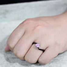 Load image into Gallery viewer, TK3739 IP Black Stainless Steel Ring with AAA Grade CZ in Rose