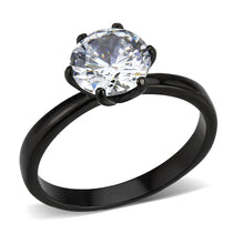 Load image into Gallery viewer, TK3741 IP Black Stainless Steel Ring with AAA Grade CZ in Clear