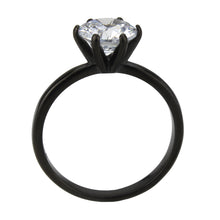 Load image into Gallery viewer, TK3741 IP Black Stainless Steel Ring with AAA Grade CZ in Clear