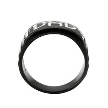Load image into Gallery viewer, TK3759 - Two Tone IP Black (Ion Plating) Stainless Steel Ring with Top Grade Crystal in Clear
