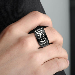 TK3759 - Two Tone IP Black (Ion Plating) Stainless Steel Ring with Top Grade Crystal in Clear