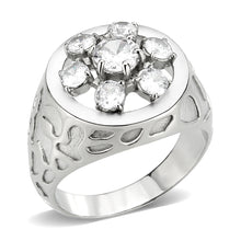 Load image into Gallery viewer, TK3762 - High polished (no plating) Stainless Steel Ring with AAA Grade CZ in Clear