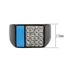 Load image into Gallery viewer, TK3765 - Two Tone IP Black (Ion Plating) Stainless Steel Ring with Top Grade Crystal in Clear