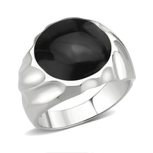 Load image into Gallery viewer, TK3768 - High polished (no plating) Stainless Steel Ring with Epoxy in Jet