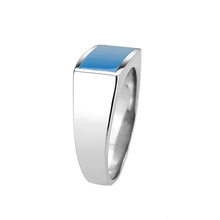 Load image into Gallery viewer, TK3770 - High polished (no plating) Stainless Steel Ring with Epoxy in SeaBlue