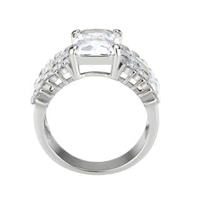 Load image into Gallery viewer, TK3775 - High polished (no plating) Stainless Steel Ring with AAA Grade CZ in Clear