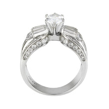 Load image into Gallery viewer, TK3777 - High polished (no plating) Stainless Steel Ring with AAA Grade CZ in Clear
