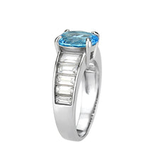 Load image into Gallery viewer, TK3779 - High polished (no plating) Stainless Steel Ring with Synthetic in SeaBlue