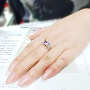 TK3780 - High polished (no plating) Stainless Steel Ring with AAA Grade CZ in LightAmethyst