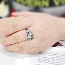 Load image into Gallery viewer, TK3784 - IP Black (Ion Plating) Stainless Steel Ring with AAA Grade CZ in Clear