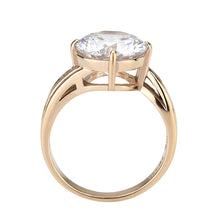 Load image into Gallery viewer, TK3785 - IP Rose Gold(Ion Plating) Stainless Steel Ring with AAA Grade CZ in Clear
