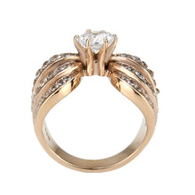 Load image into Gallery viewer, TK3786 - IP Rose Gold(Ion Plating) Stainless Steel Ring with AAA Grade CZ in Clear