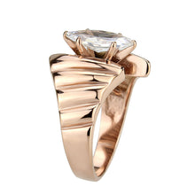 Load image into Gallery viewer, TK3787 - IP Rose Gold(Ion Plating) Stainless Steel Ring with AAA Grade CZ in Clear