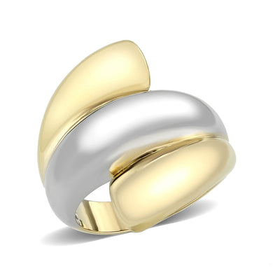 TK3796 - Two Tone IP Gold (Ion Plating) Stainless Steel Ring with NoStone in No Stone