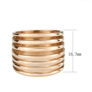 TK3797 - IP Rose Gold(Ion Plating) Stainless Steel Ring with NoStone in No Stone