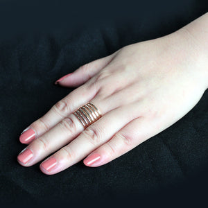 TK3797 - IP Rose Gold(Ion Plating) Stainless Steel Ring with NoStone in No Stone