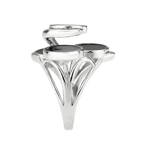 TK3821 - High polished (no plating) Stainless Steel Ring with AAA Grade CZ in Clear