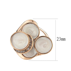 TK3822 - IP Rose Gold(Ion Plating) Stainless Steel Ring with AAA Grade CZ in Clear
