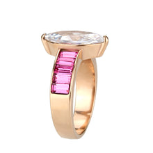 Load image into Gallery viewer, TK3825 - IP Rose Gold(Ion Plating) Stainless Steel Ring with AAA Grade CZ in Clear