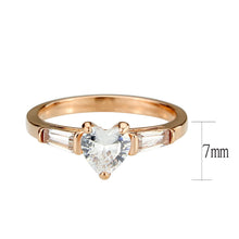 Load image into Gallery viewer, TK3829 - IP Rose Gold(Ion Plating) Stainless Steel Ring with AAA Grade CZ in Clear