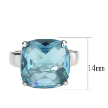 Load image into Gallery viewer, TK3830 - High polished (no plating) Stainless Steel Ring with Synthetic in SeaBlue