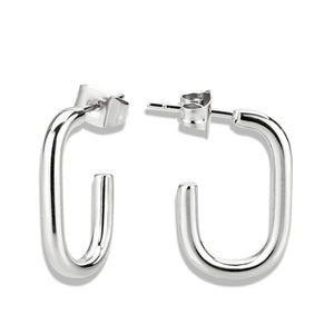 TK3846 - High Polished Minimalist Stainless Steel Earrings