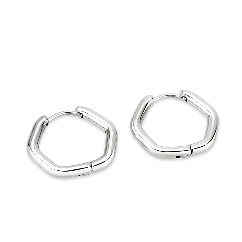 TK3849 - High Polished Minimalist Stainless Steel Earrings