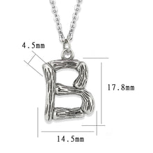 Load image into Gallery viewer, TK3853B High Polished Stainless Steel Chain Initial Pendant - Letter B