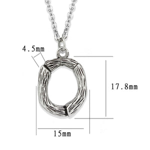 TK3853O High Polished Stainless Steel Chain Initial Pendant - Letter O