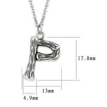 Load image into Gallery viewer, TK3853P High Polished Stainless Steel Chain Initial Pendant - Letter P