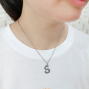 TK3853S High Polished Stainless Steel Chain Initial Pendant - Letter S