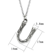 Load image into Gallery viewer, TK3853U High Polished Stainless Steel Chain Initial Pendant - Letter U