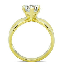 Load image into Gallery viewer, TK390G - IP Gold(Ion Plating) Stainless Steel Ring with AAA Grade CZ  in Clear