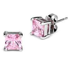 Load image into Gallery viewer, TK3W538 - High polished (no plating) Stainless Steel Earring with AAA Grade CZ in Rose