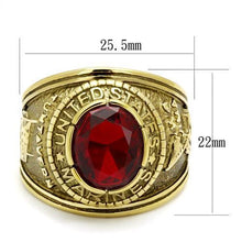 Load image into Gallery viewer, TK414703G - IP Gold(Ion Plating) Stainless Steel Ring with Synthetic Synthetic Glass in Siam