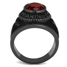 Load image into Gallery viewer, TK414703J - IP Black(Ion Plating) Stainless Steel Ring with Synthetic Synthetic Glass in Siam