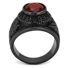 Load image into Gallery viewer, TK414706J - IP Black(Ion Plating) Stainless Steel Ring with Synthetic Synthetic Glass in Siam